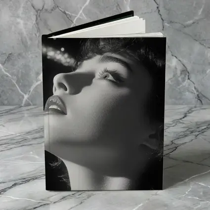 Black And White Woman Glowing Light Portrait