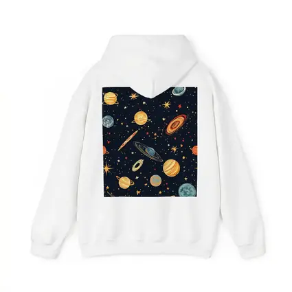Retro Space Planets Stars Dark Blue Pattern