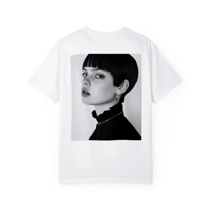 Black and White Portrait Woman Short Hair