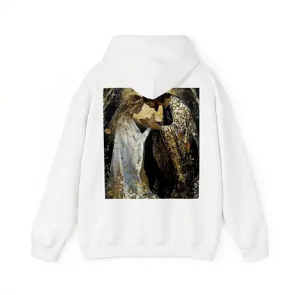 Jesus and Mary Praying Gold Floral Art