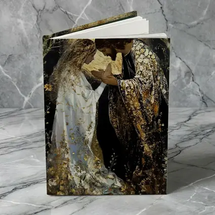Jesus and Mary Praying Gold Floral Art
