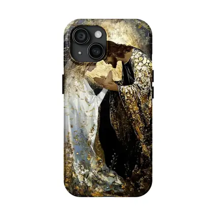 Jesus and Mary Praying Gold Floral Art