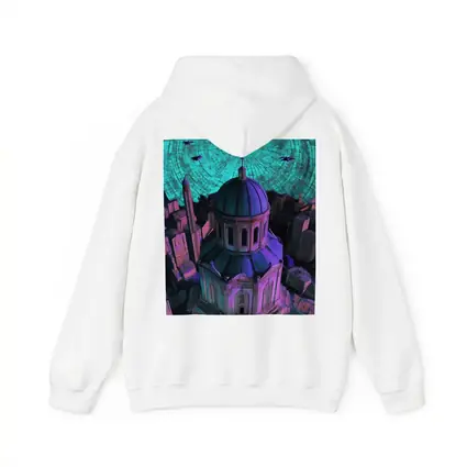 Futuristic Cathedral City Purple Neon Night