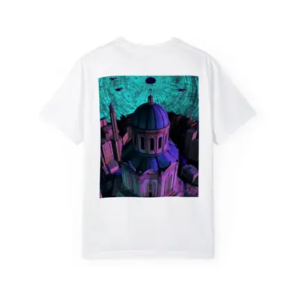 Futuristic Cathedral City Purple Neon Night