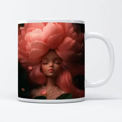 Peony Flower Girl Fantasy Pink Dark Background