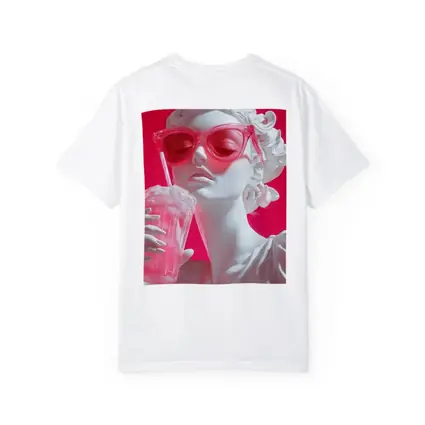 Greek Statue Pink Sunglasses Bold Background
