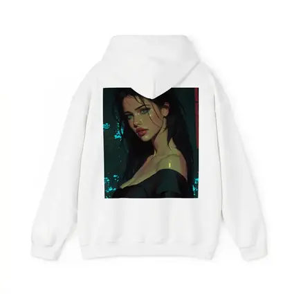 Dark Haired Woman Green Eyes Neon Night