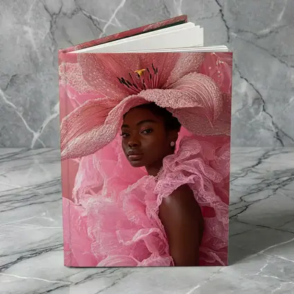 Woman Pink Lily Flower Headdress Portrait