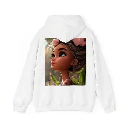 Cartoon Girl Pink Flower Garden Fantasy