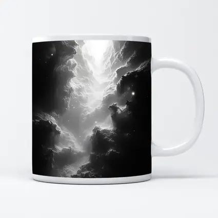 Black and White Nebula Space Galaxy Art