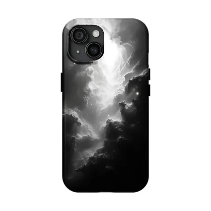 Black and White Nebula Space Galaxy Art