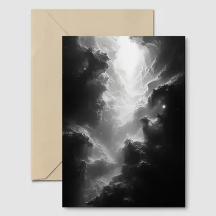Black and White Nebula Space Galaxy Art