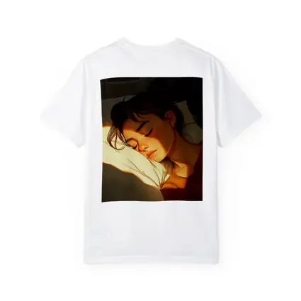 Sleeping Woman Warm Golden Light Illustration