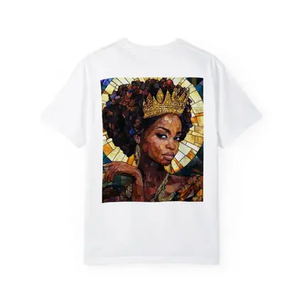 Black Queen Crown Stained Glass Mosaic Art