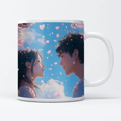 Anime Couple Cherry Blossom Blue Sky