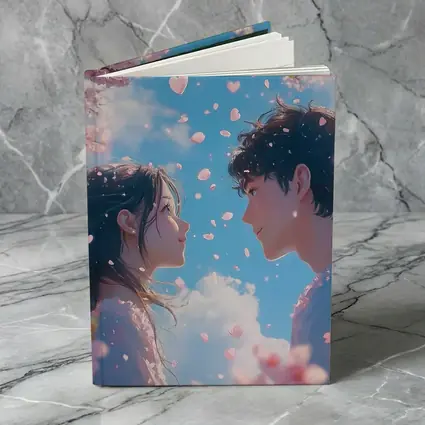 Anime Couple Cherry Blossom Blue Sky