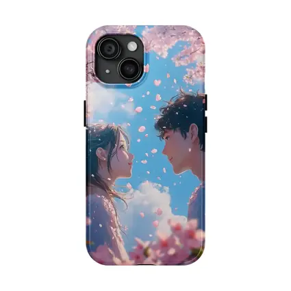 Anime Couple Cherry Blossom Blue Sky