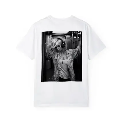 Blonde Woman Headphones Dancing Subway Train