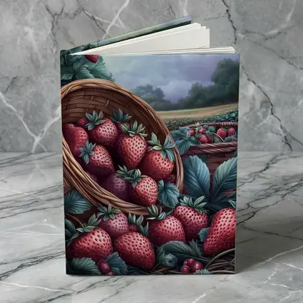Strawberry Harvest Basket Farm Field Art