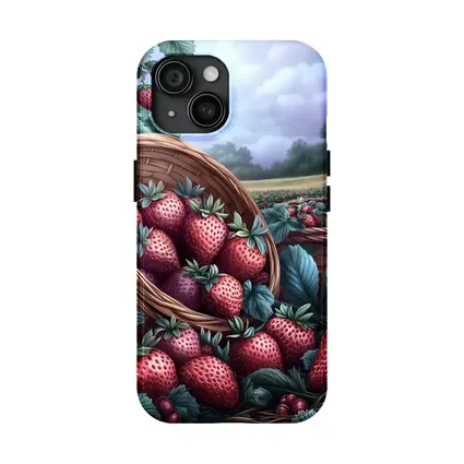 Strawberry Harvest Basket Farm Field Art