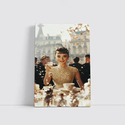 Elegant Woman Champagne Toast Paris Street