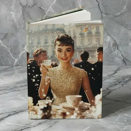 Elegant Woman Champagne Toast Paris Street