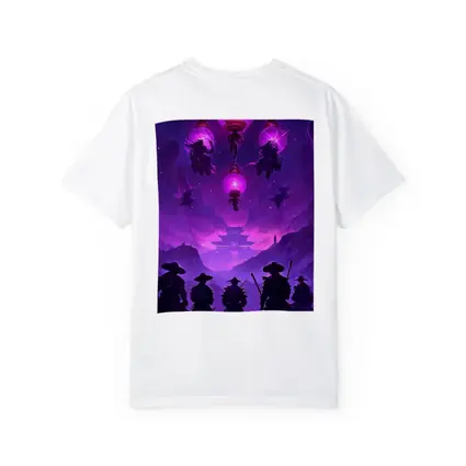 Samurai Warriors Purple Glowing Lanterns Night