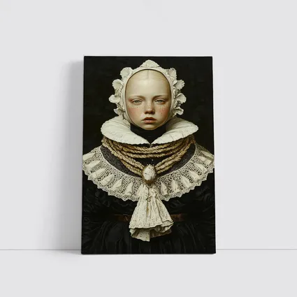 Renaissance Portrait Girl Dark Oil Painting