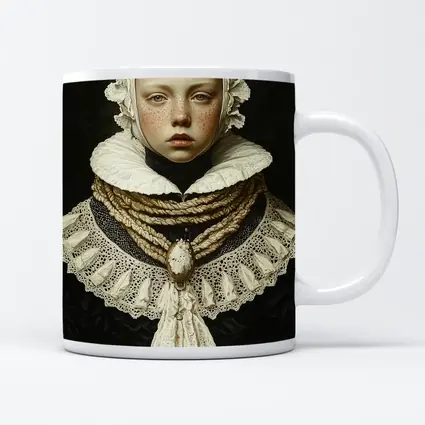 Renaissance Portrait Girl Dark Oil Painting