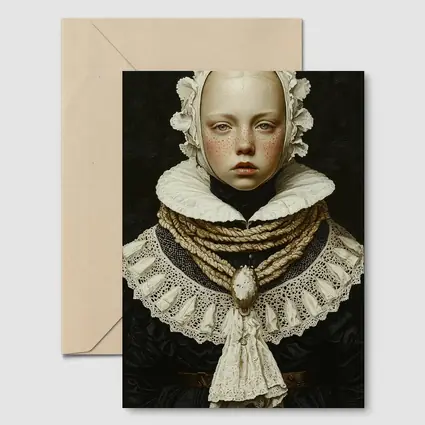 Renaissance Portrait Girl Dark Oil Painting