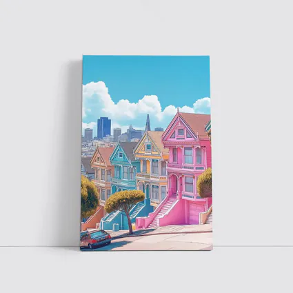San Francisco Painted Ladies Victorian Houses Art