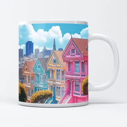 San Francisco Painted Ladies Victorian Houses Art