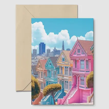 San Francisco Painted Ladies Victorian Houses Art