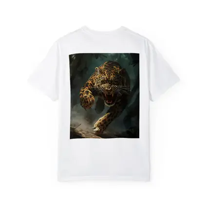Roaring Jaguar Leaping Through Dark Jungle