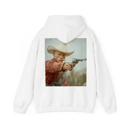 Young Cowboy Aiming Revolver Wild West