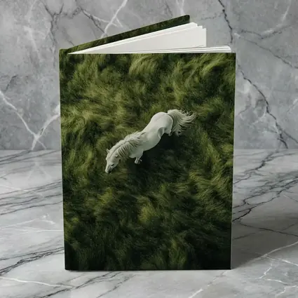 White Horse Running Over Green Grass