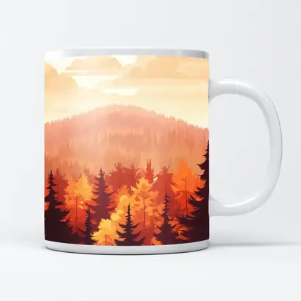Autumn Forest Hills Flat Illustration Art