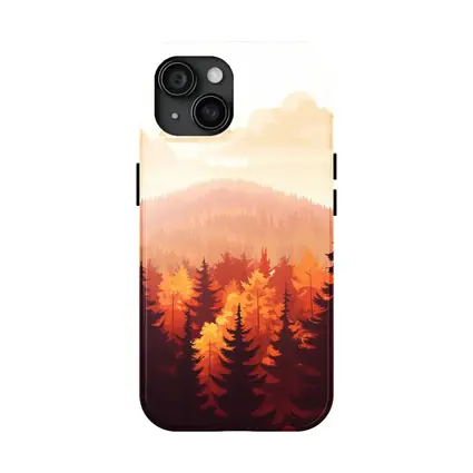 Autumn Forest Hills Flat Illustration Art