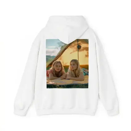 Two Girls Relaxing by Camping Tent