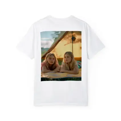 Two Girls Relaxing by Camping Tent