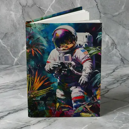 Astronaut Photographer In Colorful Tropical Jungle