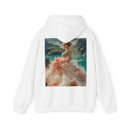 Woman Peony Gown Mountain Lake Fantasy