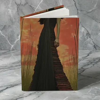 Dark Gown Fashion Portrait Red Sky