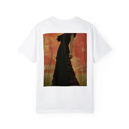 Dark Gown Fashion Portrait Red Sky