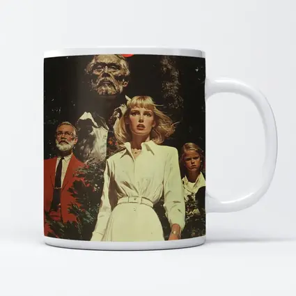 Retro Horror Scene Red Moon Night