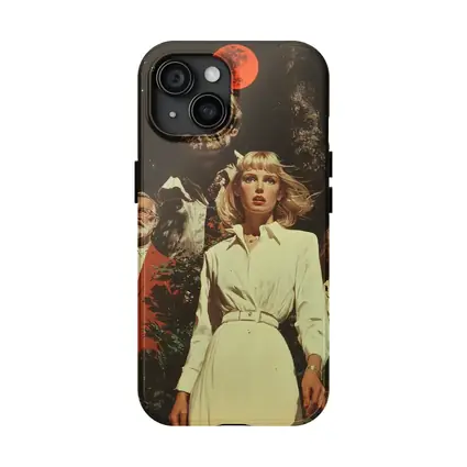 Retro Horror Scene Red Moon Night