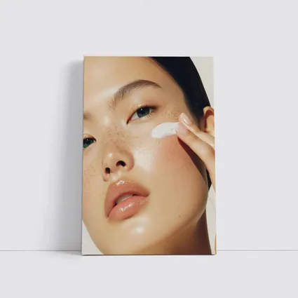 Woman Applying Cream Skincare Beauty Portrait