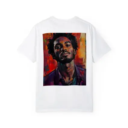 Young Black Man Portrait Abstract Painted Background