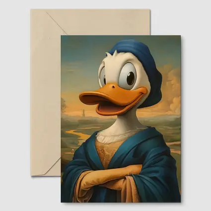 Donald Duck Mona Lisa Renaissance Portrait Painting