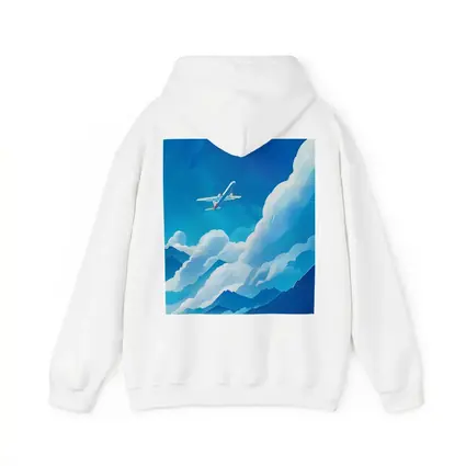 Airplane Flying Over Blue Mountain Clouds